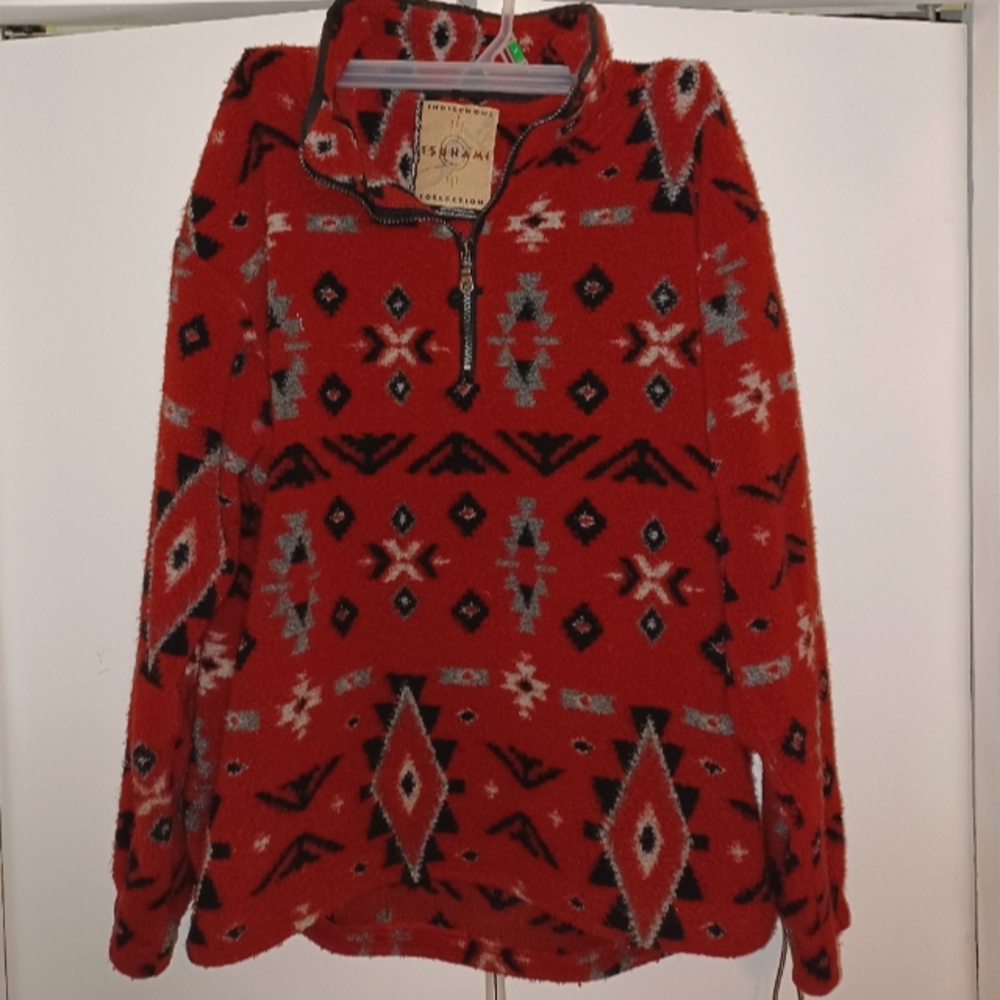 Vintage Tsunami brand fleece sweater boho prints